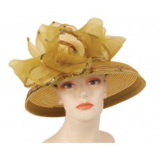 Mujer&apos;s Church Hat  Derby hat  Gold  4101  eb-75377529